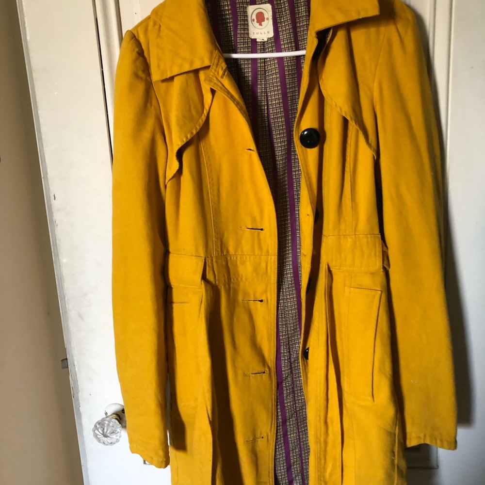 Tulle yellow trench from anthropology